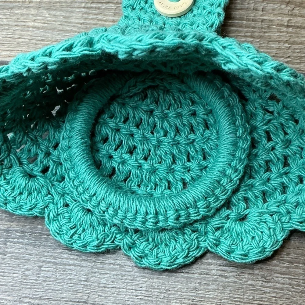 Kitchen Tea Hand Towel Holder Topper Cotton‎ Handcrafted Handmade Crochet